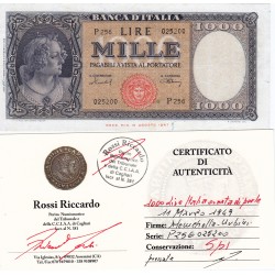 1000 LIRE ITALIA ORNATA DI PERLE 11FEBBRAIO 1949   